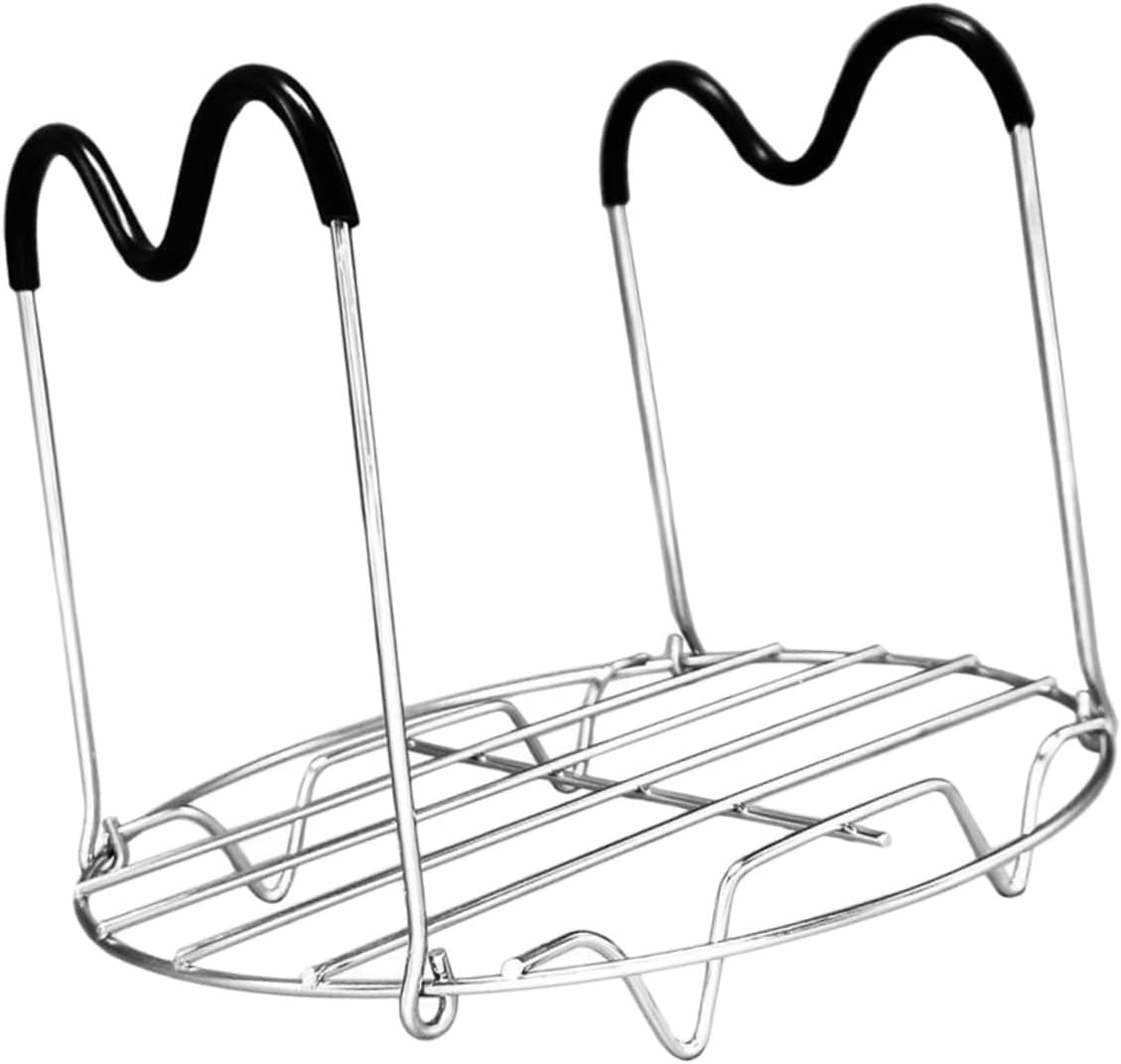 Multipurpose Steaming Rack with Handles for Pressure Cooker - Black