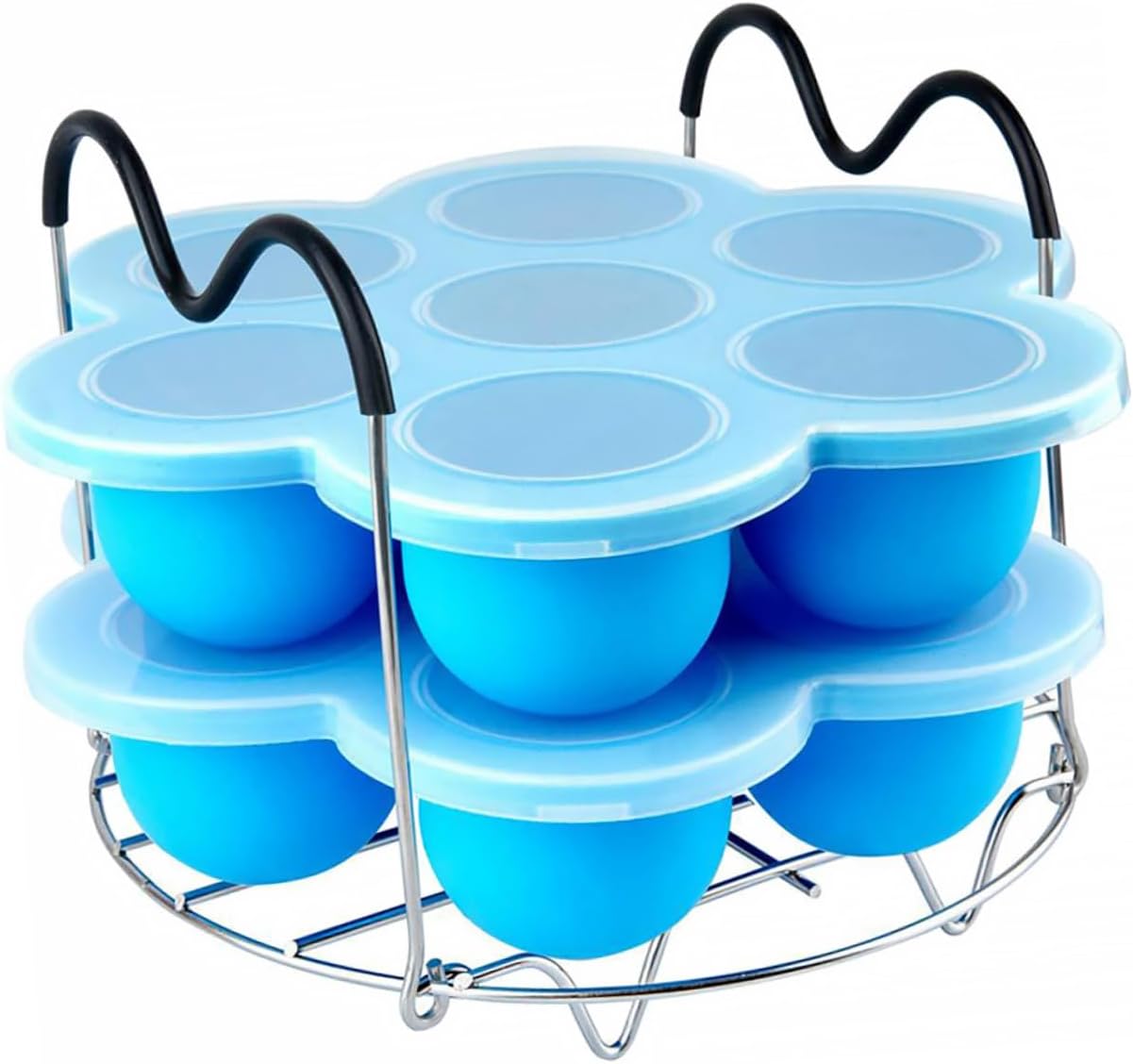 Multipurpose Steaming Rack with Handles for Pressure Cooker - Black