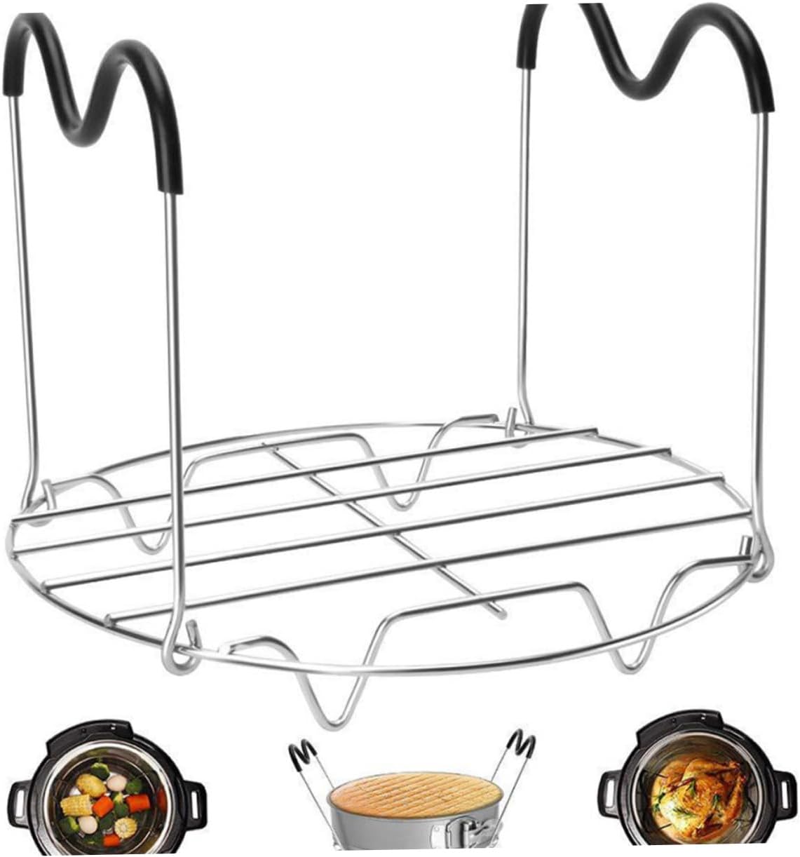 Multipurpose Steaming Rack with Handles for Pressure Cooker - Black