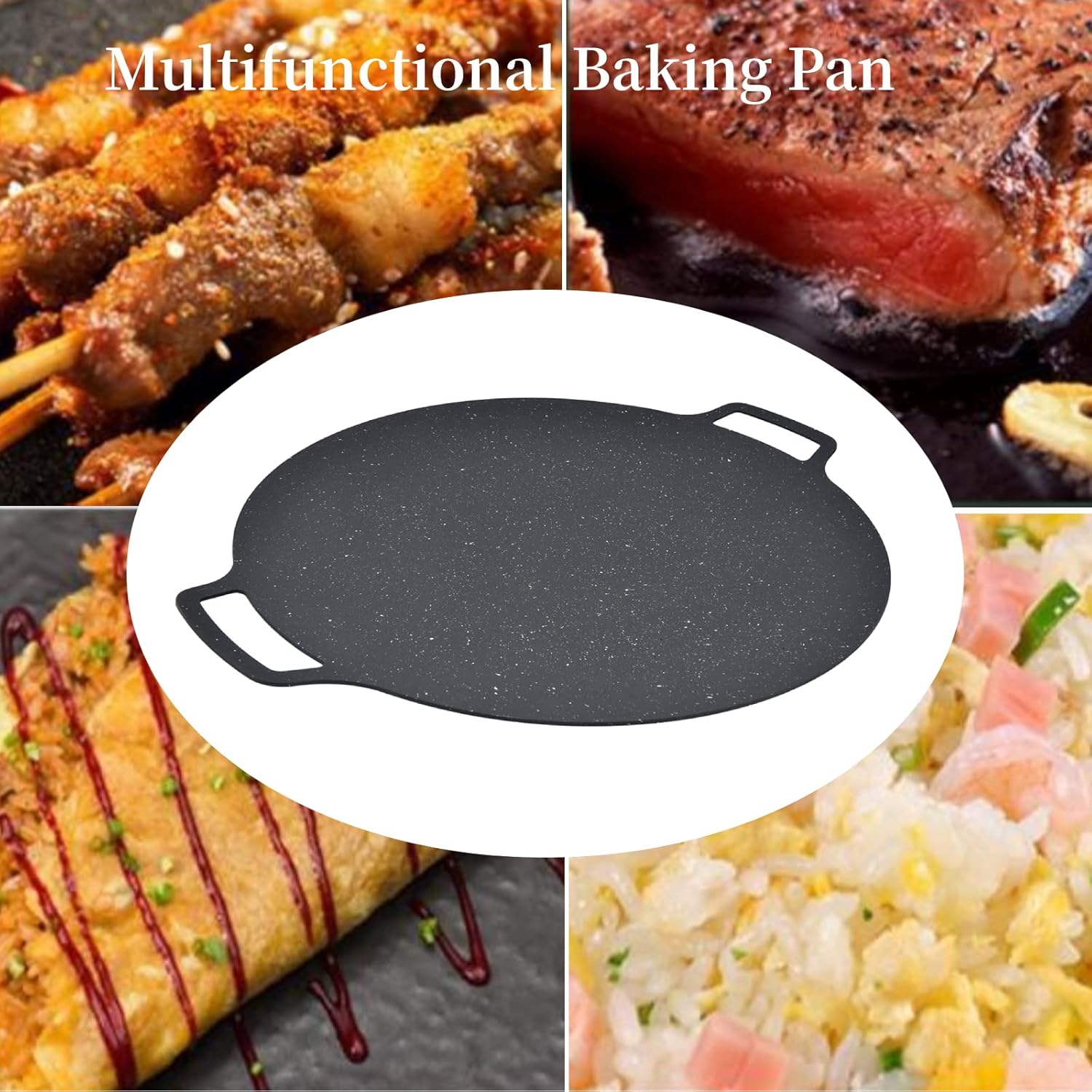 Mumusuki 41CM Korean BBQ Grill Pan for Nonstick Outdoor Indoor Cooking & Camping Party