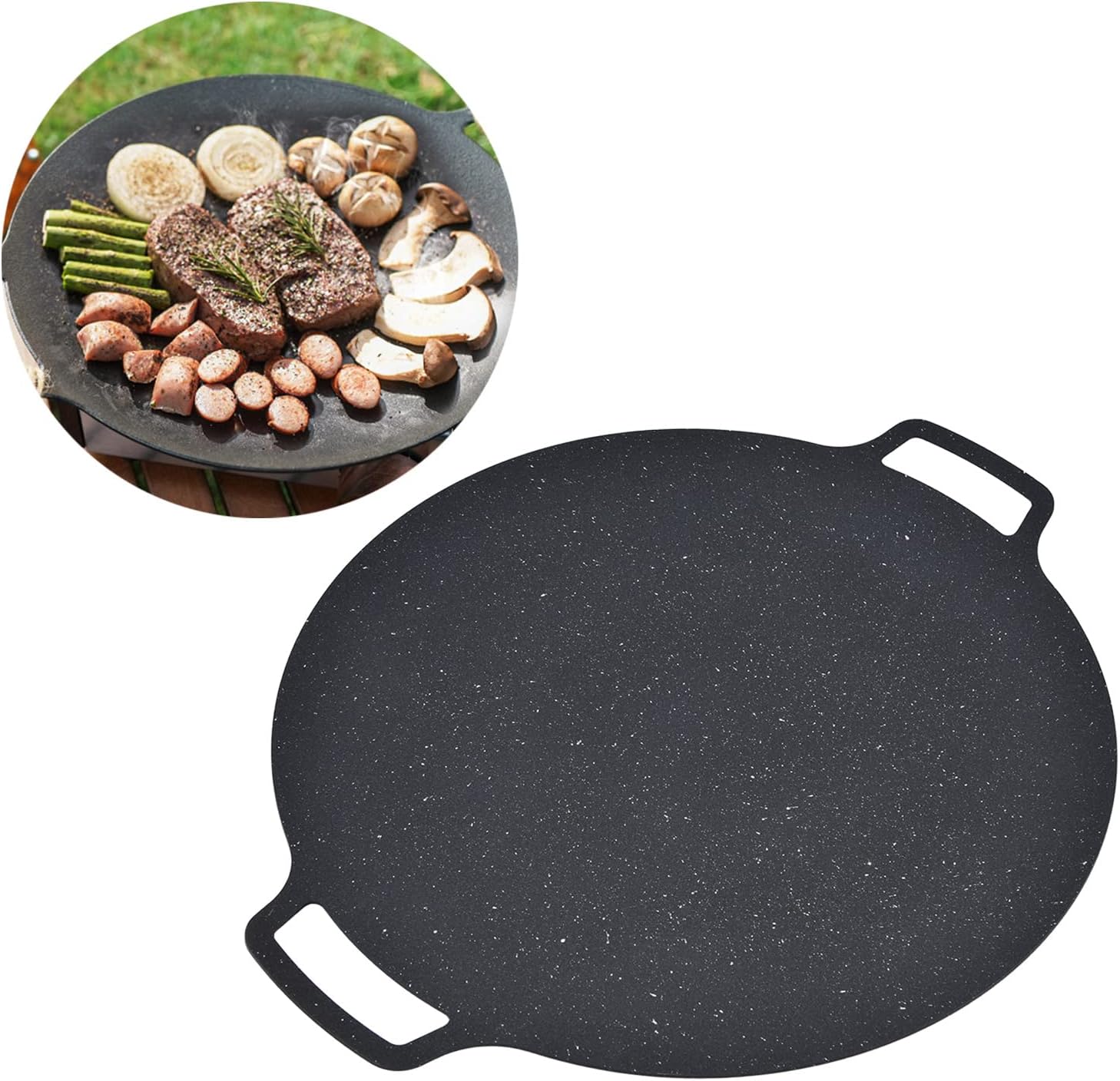 Mumusuki 41CM Korean BBQ Grill Pan for Nonstick Outdoor Indoor Cooking & Camping Party
