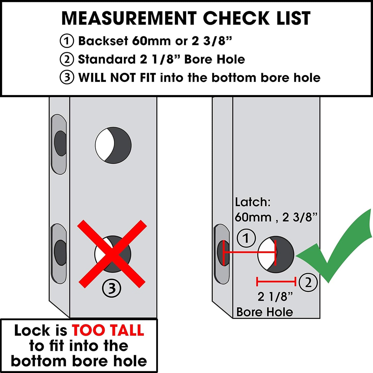 Mutex MX600 Mechanical Push Button Lever Lock with 13 Digit Keypad - Keyless Entry for Commercial & Residential Use - 60mm 2 3/8" Backset Latch - Fits Standard 2 1/8" Pre-Drilled Holes - Satin Chrome