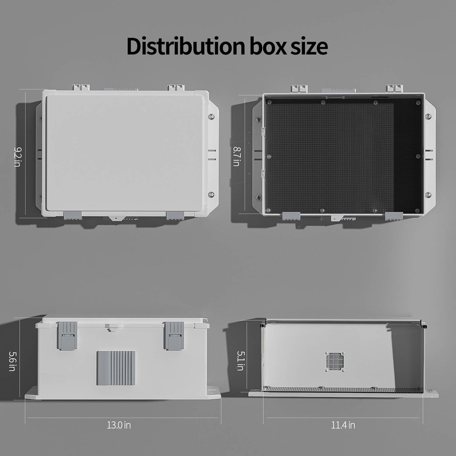 namunanee Weatherproof Outdoor Electrical Junction Box with Internal Mounting Panel & Hinged Cover - 13" H x 9.2" L x 5.6" W