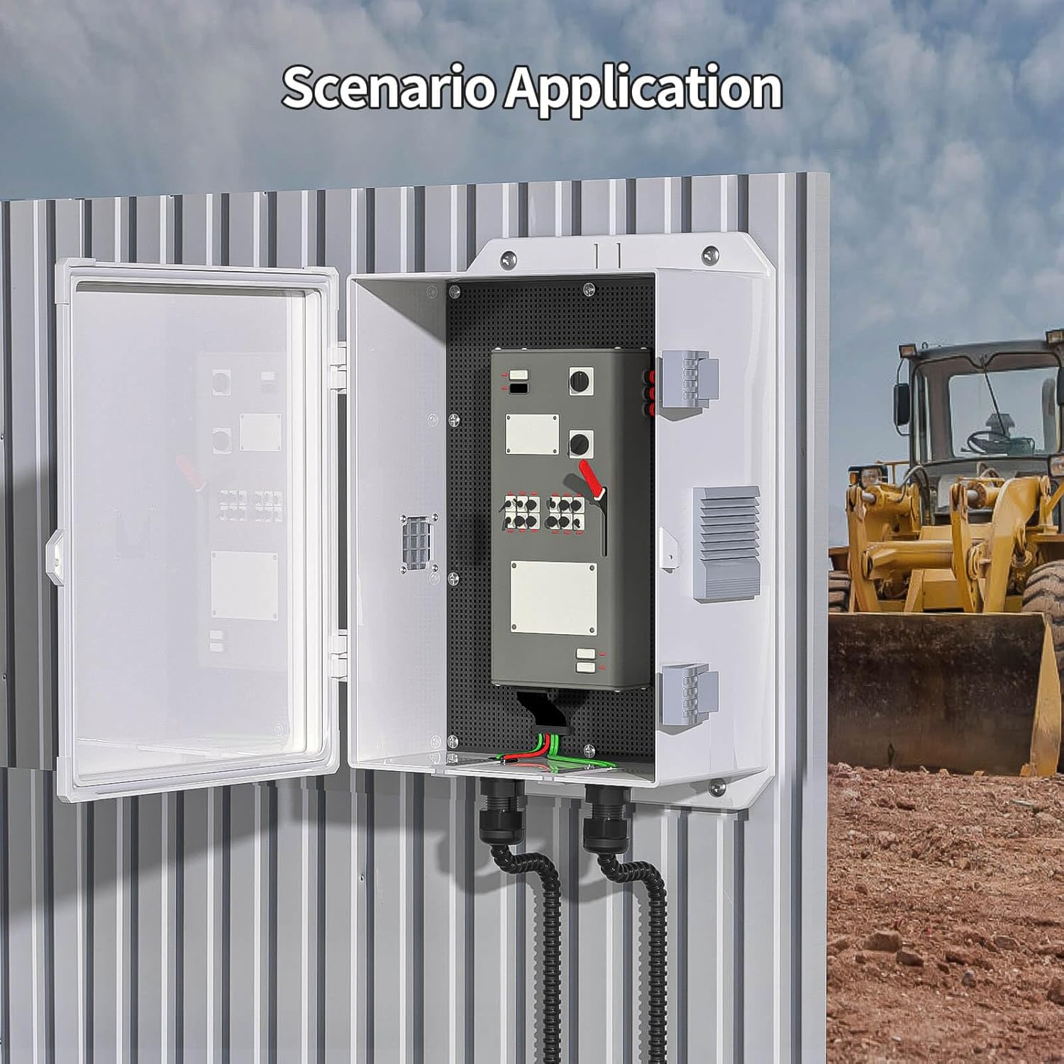 namunanee Weatherproof Outdoor Electrical Junction Box with Internal Mounting Panel & Hinged Cover - 13" H x 9.2" L x 5.6" W