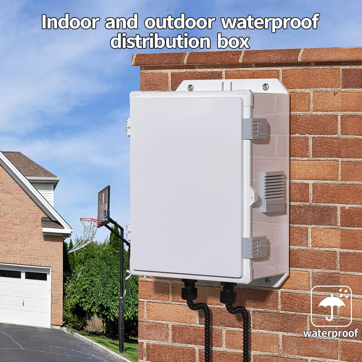 namunanee Weatherproof Outdoor Electrical Junction Box with Internal Mounting Panel & Hinged Cover - 13" H x 9.2" L x 5.6" W