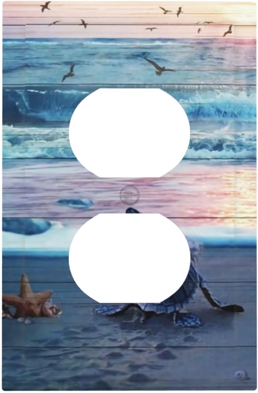 Nautical Sea Beach Turtle Seashells Conch Starfish Ocean Marine Outlet Cover Wall Plate