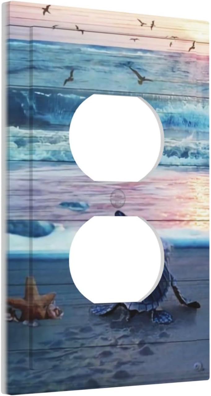 Nautical Sea Beach Turtle Seashells Conch Starfish Ocean Marine Outlet Cover Wall Plate