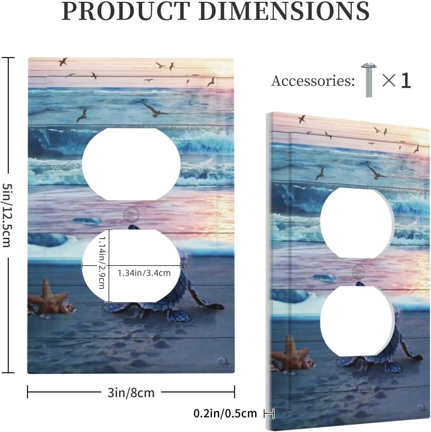 Nautical Sea Beach Turtle Seashells Conch Starfish Ocean Marine Outlet Cover Wall Plate