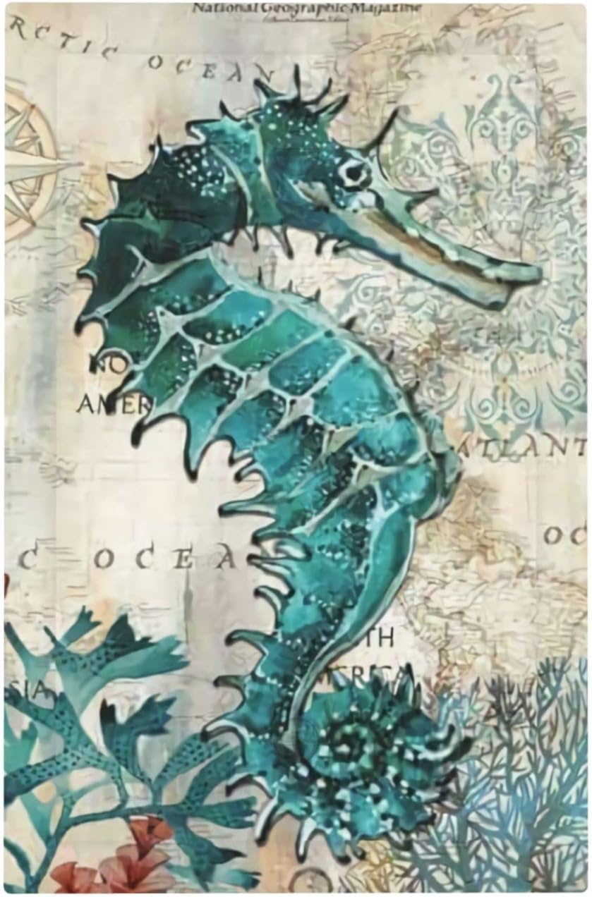 Nautical Seahorse 1 Gang Light Switch Cover Wall Plate Decorative for Kitchen Bathroom Living Room Home Decor