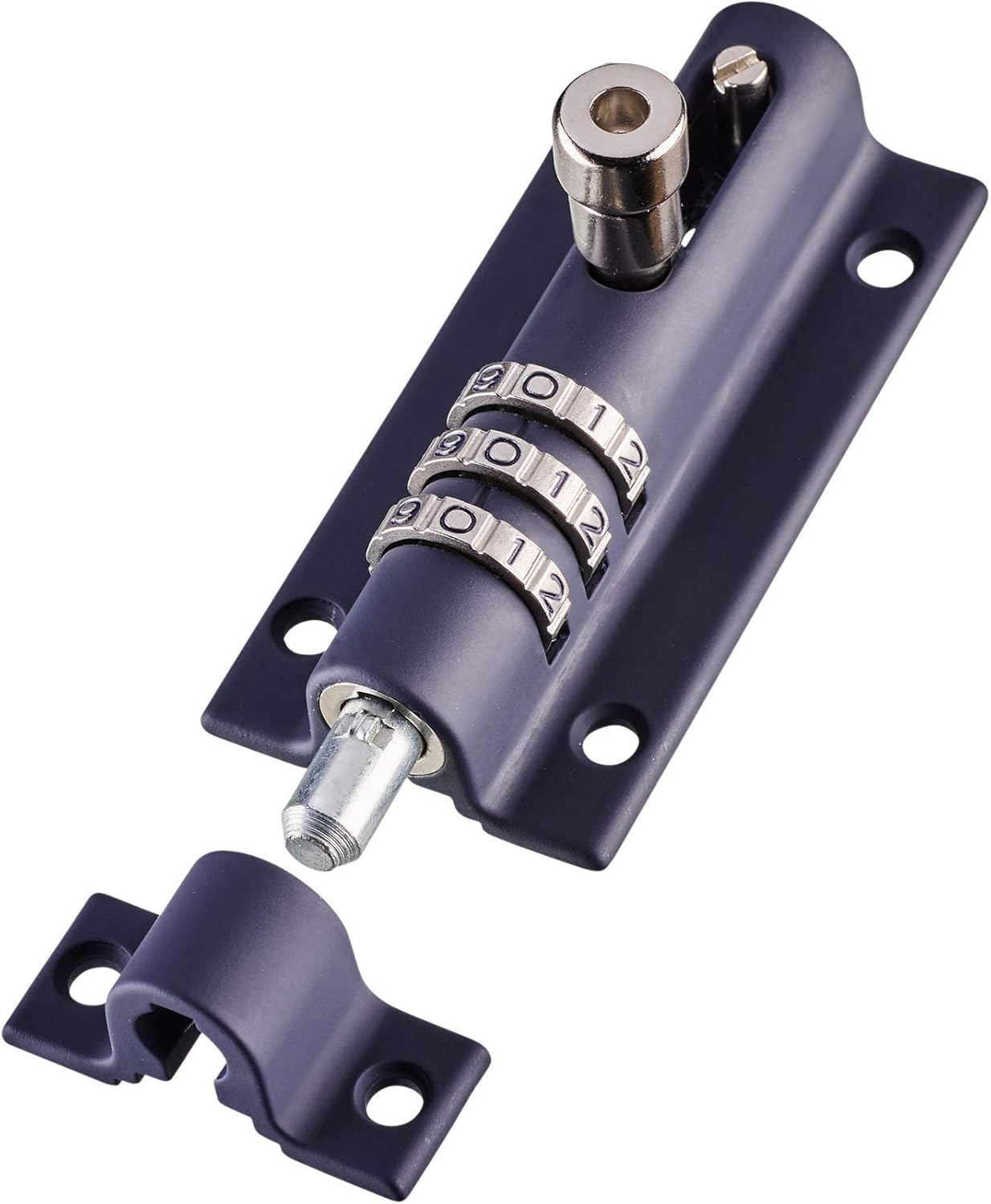 Navy Blue High Security Combination Bolt Lock for Home & Garages - Weatherproof Tamper Proof Slide Bolt - Squire Combi3 (92mm)