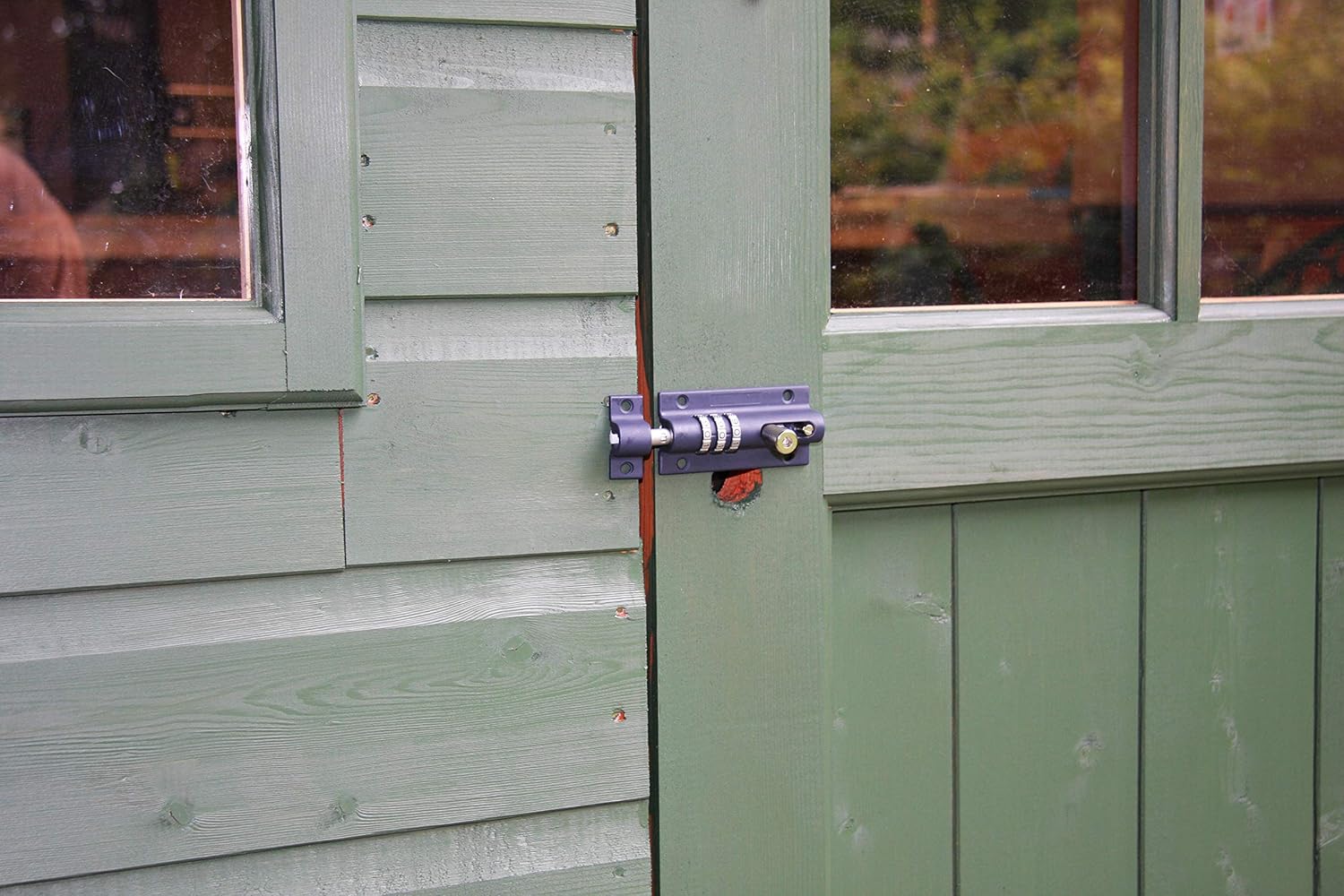 Navy Blue High Security Combination Bolt Lock for Home & Garages - Weatherproof Tamper Proof Slide Bolt - Squire Combi3 (92mm)