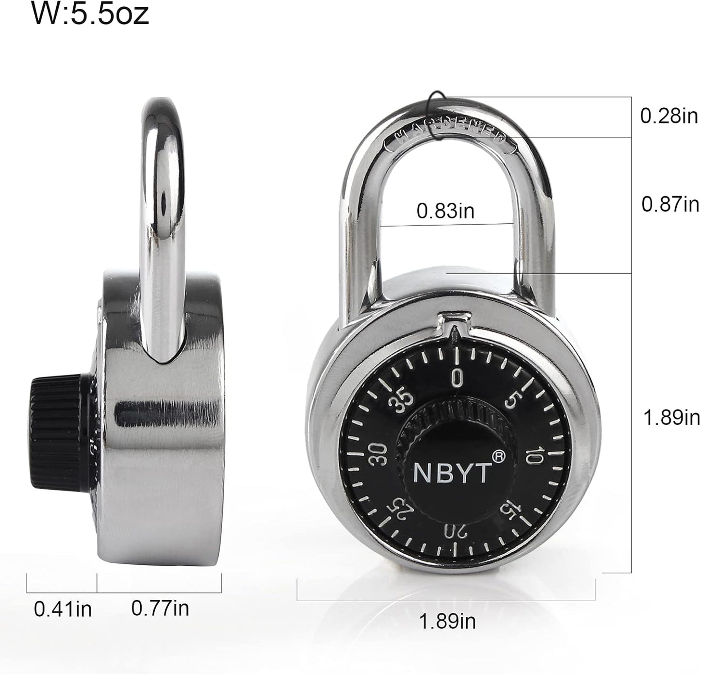NBYT Combination Padlocks - Key and Dial Locks for School, Gym, and Lockers - WildKart
