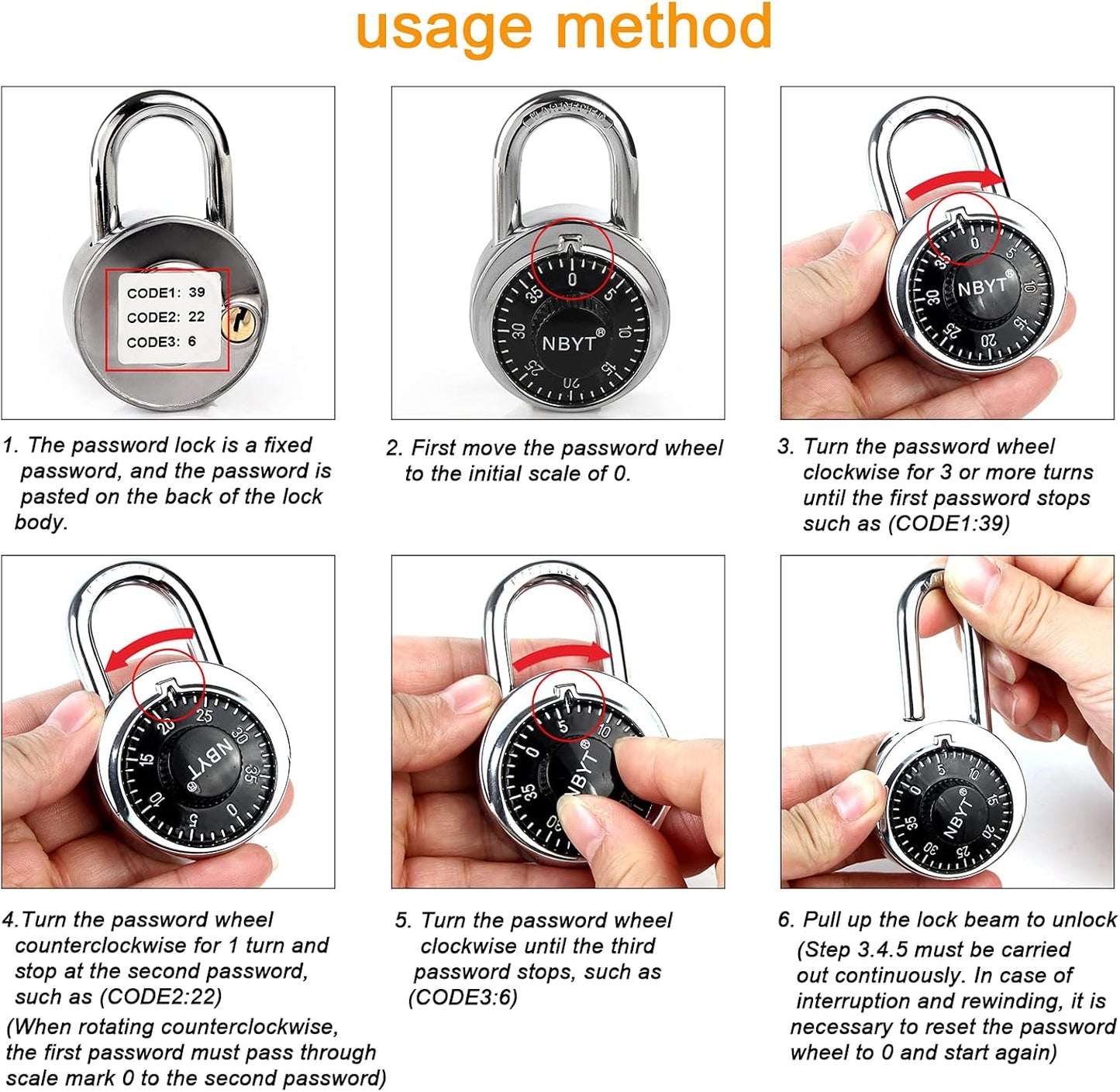NBYT Combination Padlocks - Key and Dial Locks for School, Gym, and Lockers - WildKart