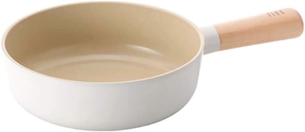 Neoflam FIKA 7" Mini Stir Fry Wok - Wooden Handle, Induction Compatible, Ceramic Coating Skillet, Made in Korea