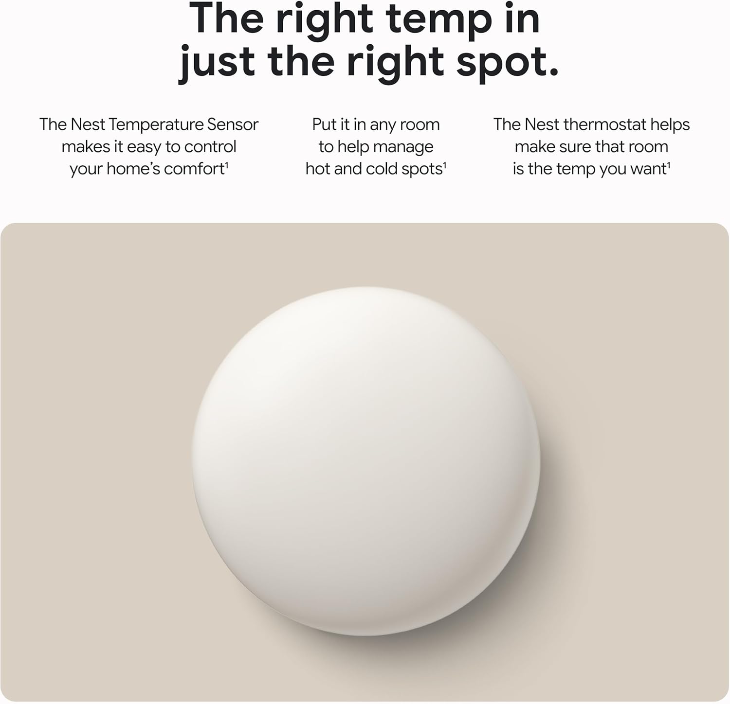 Nest Temperature Sensor (2nd Gen) - Room Comfort Sensor for Nest Learning Thermostat - Works with 3rd/4th Gen and Nest Thermostat E