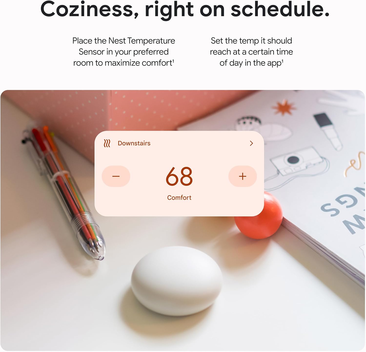 Nest Temperature Sensor (2nd Gen) - Room Comfort Sensor for Nest Learning Thermostat - Works with 3rd/4th Gen and Nest Thermostat E