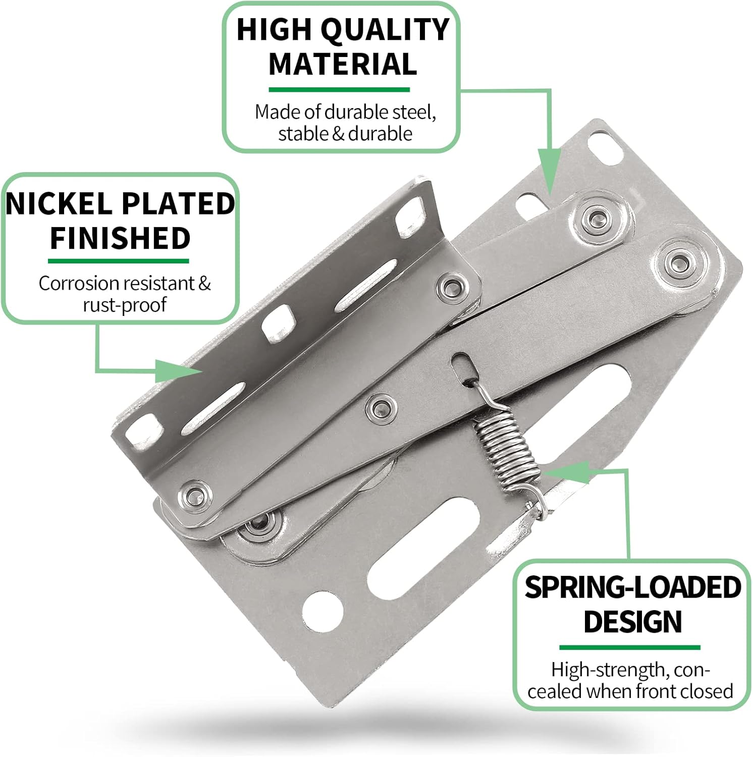 Nickel Plated Steel Scissor Hinges for Kitchen Sink Tip Out Tray Organizer & Bathroom Cabinet
