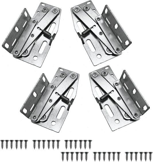 Nickel Plated Steel Spring Hinge 4-Pack for Kitchen Sink-Front Drawer & Bathroom Cabinet Organizer