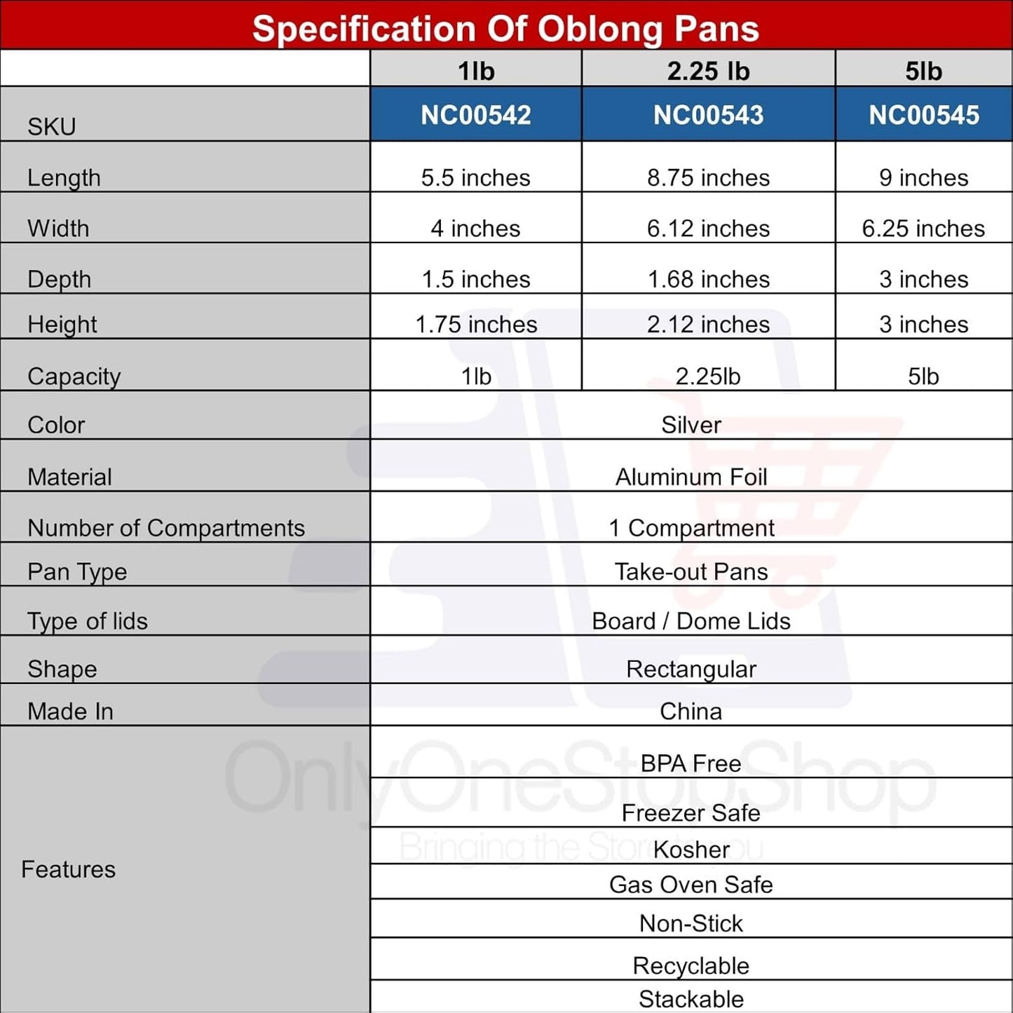 Nicole Fantini 5.5" x 4" Disposable Oblong Pans with Board Lid - 1 Lb Aluminum Foil, 100% Recyclable, Baking and Roasting, 50 Count
