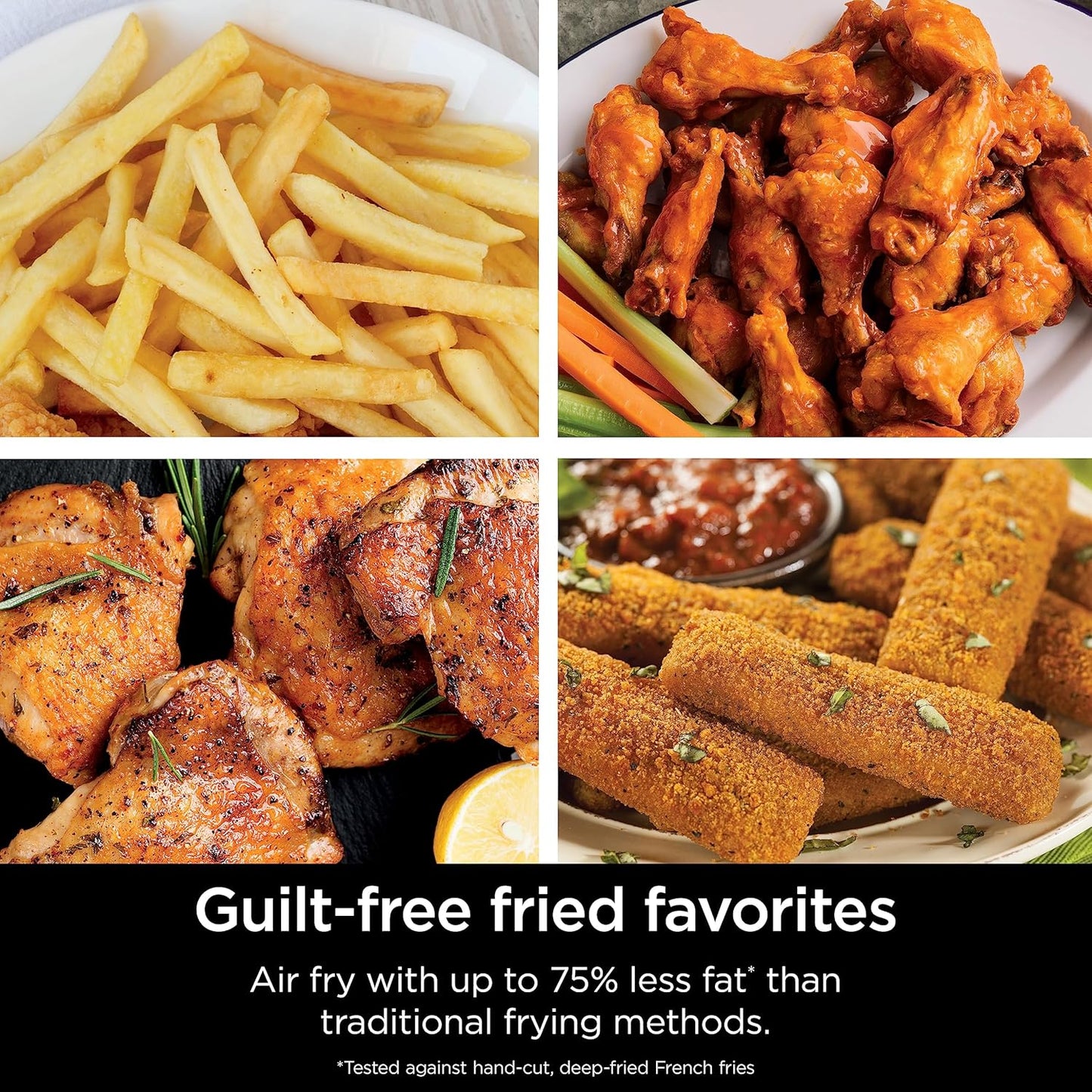 Ninja DZ071 Foodi 6-in-1 Air Fryer with 7-QT MegaZone, Basket Divider, and Smart Finish - Family-Sized Capacity for Air Frying, Roasting, and More