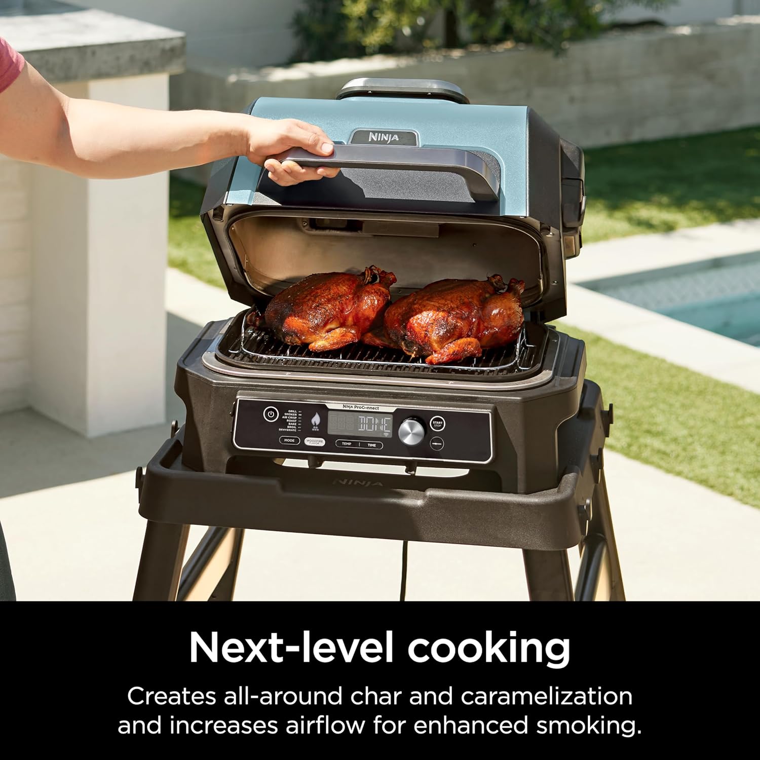 Ninja Woodfire Premium Griddle Plate, Large Grease Tray Liners, Roast & Smoke Rack Set