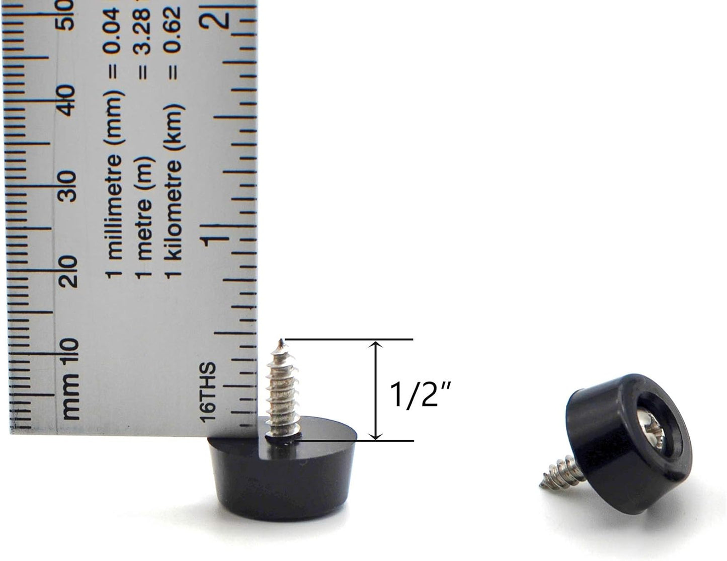 Non-Slip Round Rubber Cutting Board Feet with Stainless Screws - Pack of 100