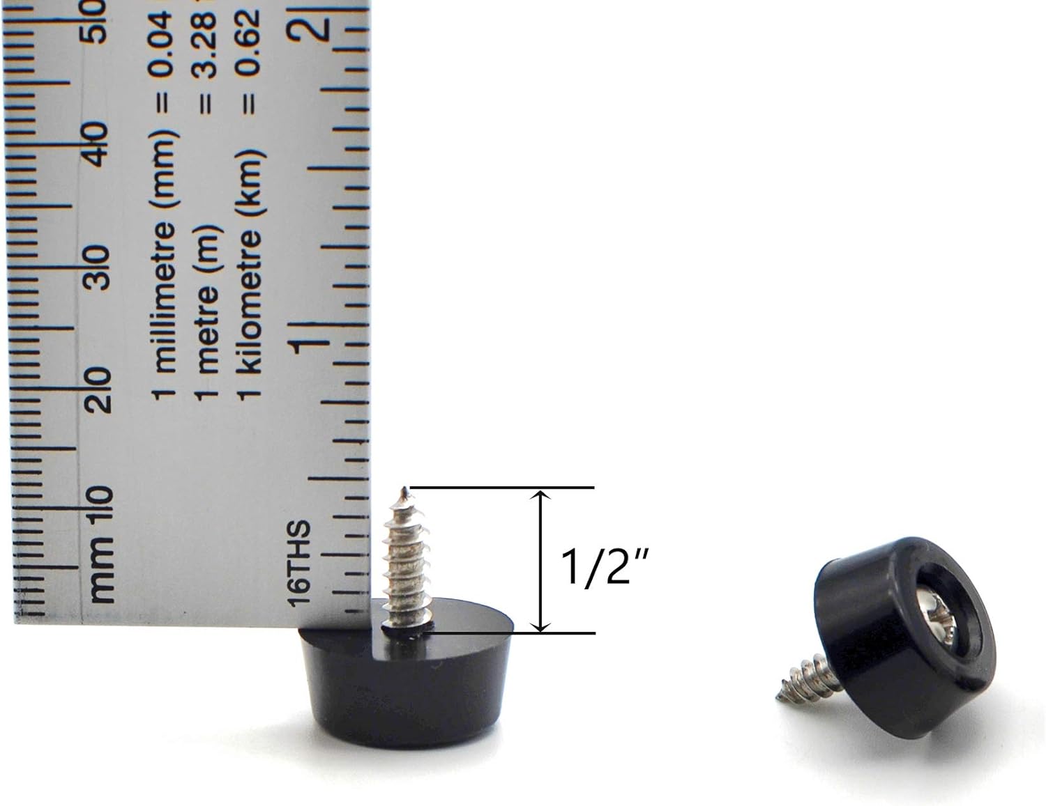 Non-Slip Round Rubber Cutting Board Feet with Stainless Screws - Pack of 100