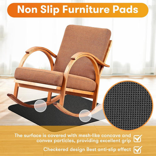 Non-Slip Rubber Furniture Pads for Hardwood Floors - 30" Square Gripper Pad for Recliners, Sofas, Chairs - Floor Protector Mats for Tile and Carpets