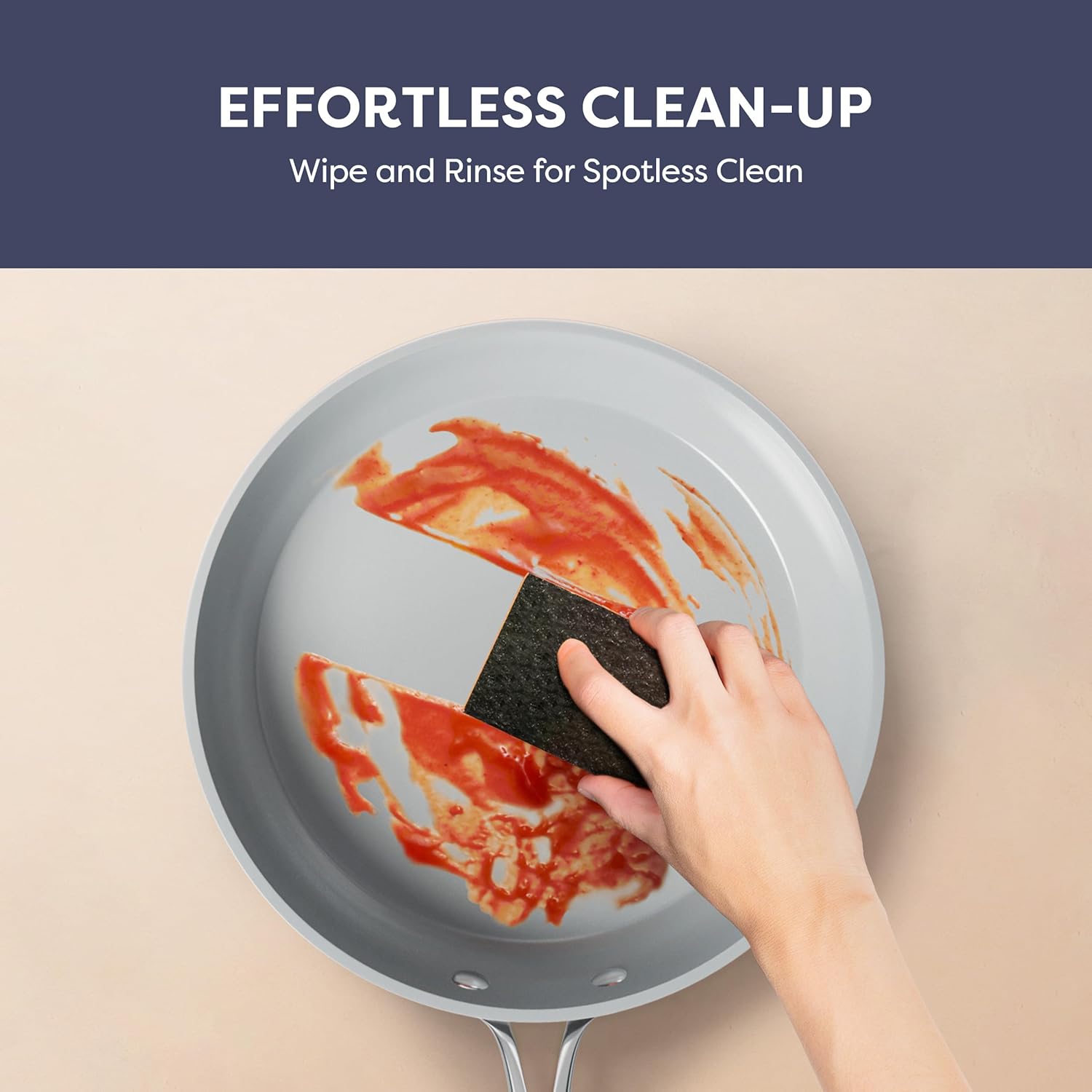 Non Stick Ceramic Cookware Set with Lids - PTFE & PFOA Free - Oven Safe - Blue Color - Compatible with All Stovetops