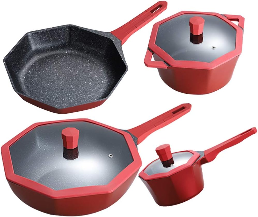 Non Stick Maifanshi Wok Frying Pan Set for Gas and Induction Cookers - SHAWLA Cookware General Purpose Kitchen Pots and Pans