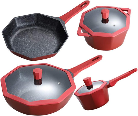 Non Stick Maifanshi Wok Frying Pan Set for Gas and Induction Cookers - SHAWLA Cookware General Purpose Kitchen Pots and Pans