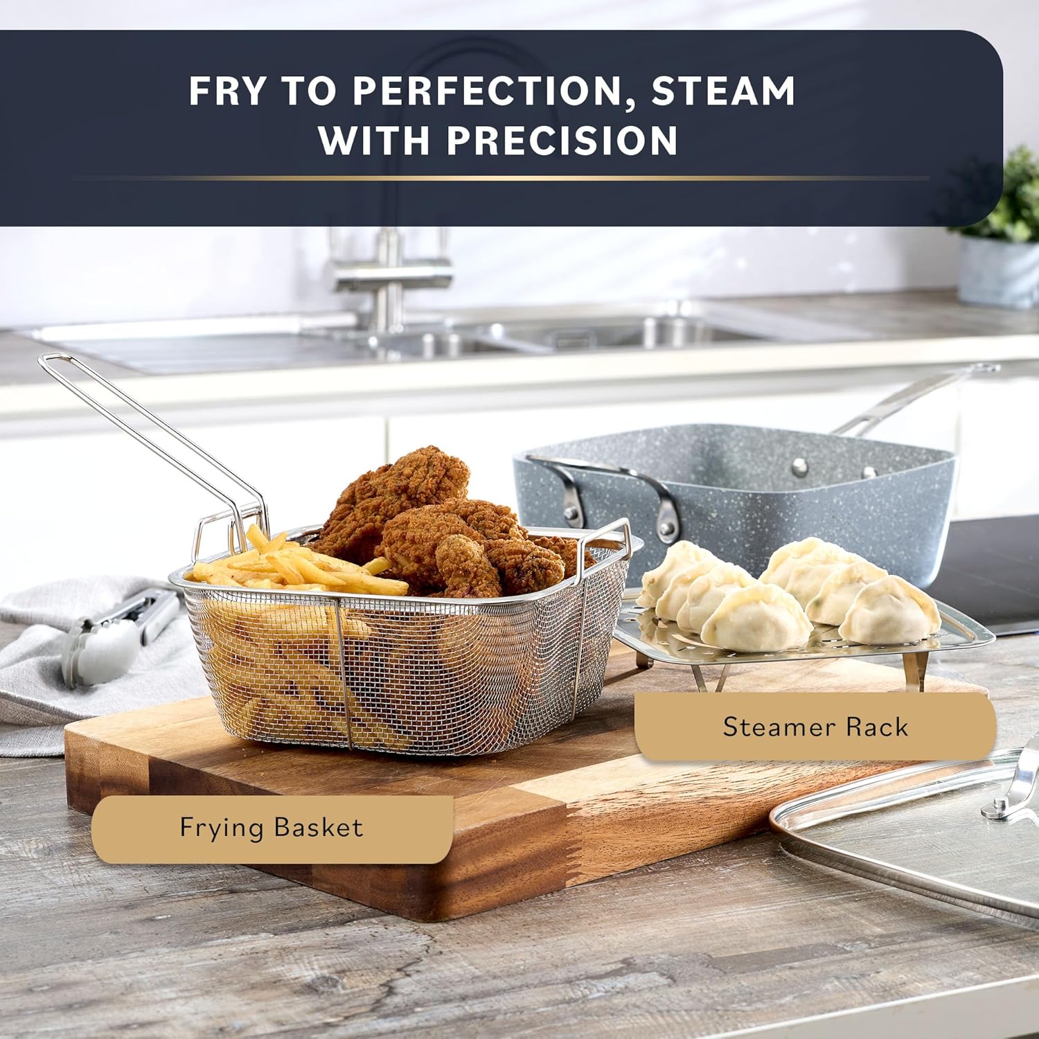 Non Stick Pots and Pans Set 20 Piece - Induction Ready Cookware and Bakeware, PFOA Free, Oven Safe - Granite Finish