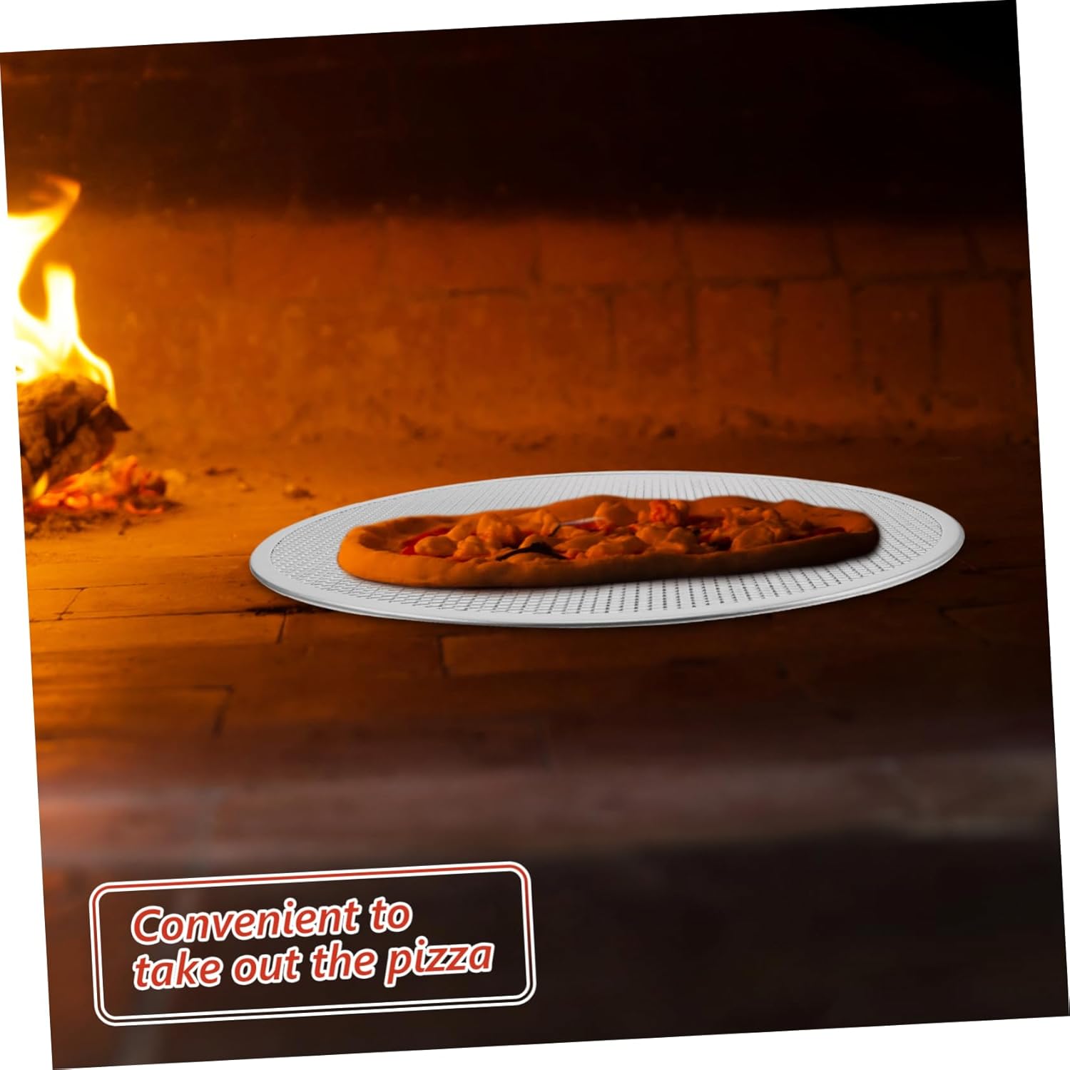 Non-Stick Round Pizza Pan with Holes, Thickened Aluminum for Easy Cleaning - KICHOUSE