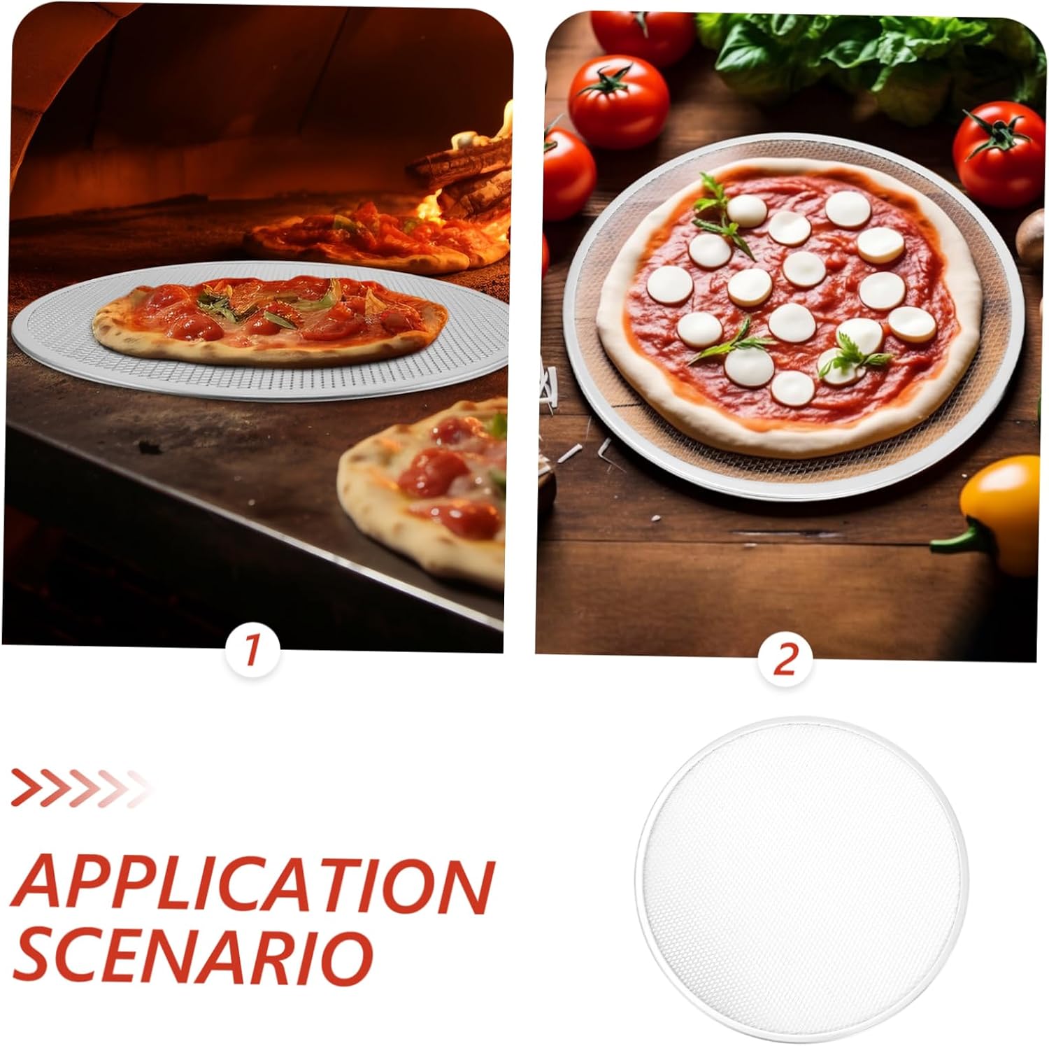 Non-Stick Round Pizza Pan with Holes, Thickened Aluminum for Easy Cleaning - KICHOUSE