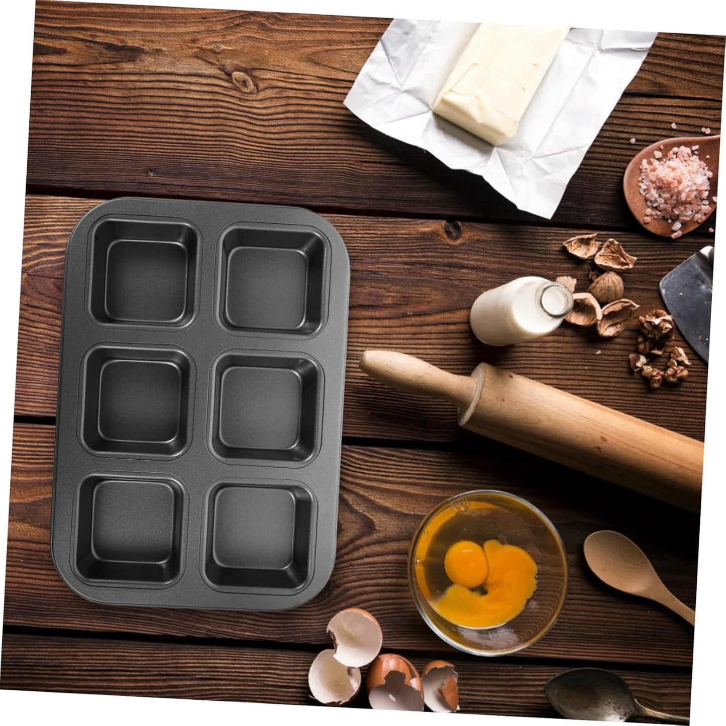 Non-Stick Square Baking Pan Set for Loaf, Muffins, Cheesecake, Bread, and More - Oven Safe Cake Pans with Roasting Dish and Grilling Platter