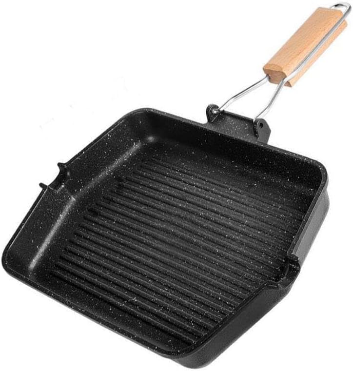 Non-Stick Square Baking Tray for Kitchen, BBQ, Frying - Black Cookware - BESTonZON