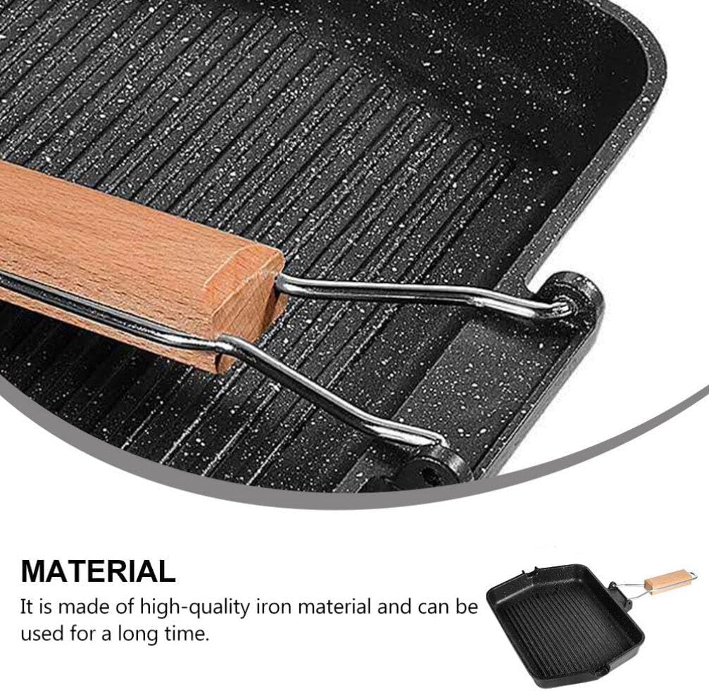 Non-Stick Square Baking Tray for Kitchen, BBQ, Frying - Black Cookware - BESTonZON