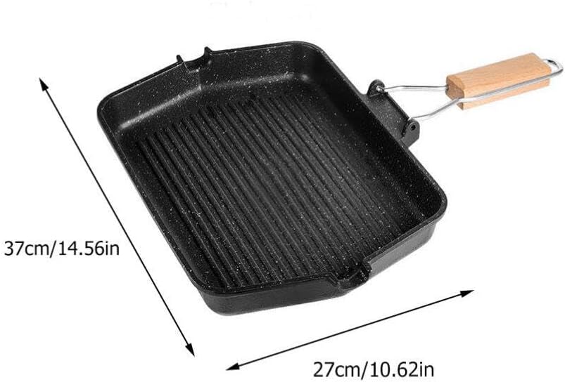 Non-Stick Square Baking Tray for Kitchen, BBQ, Frying - Black Cookware - BESTonZON
