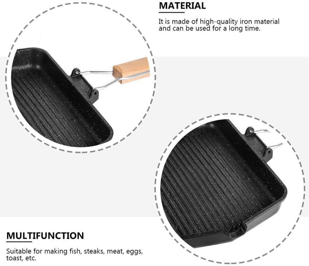 Non-Stick Square Baking Tray for Kitchen, BBQ, Frying - Black Cookware - BESTonZON