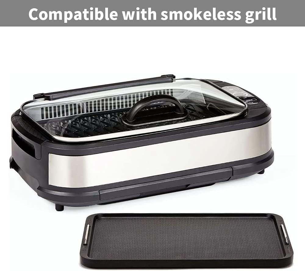 Non-Stick Stovetop Flat Top Griddle Grill Pan - 14.96" x 8.66" - Works with Power XL, Chefman, Cusimax - Aluminum - Dishwasher Safe