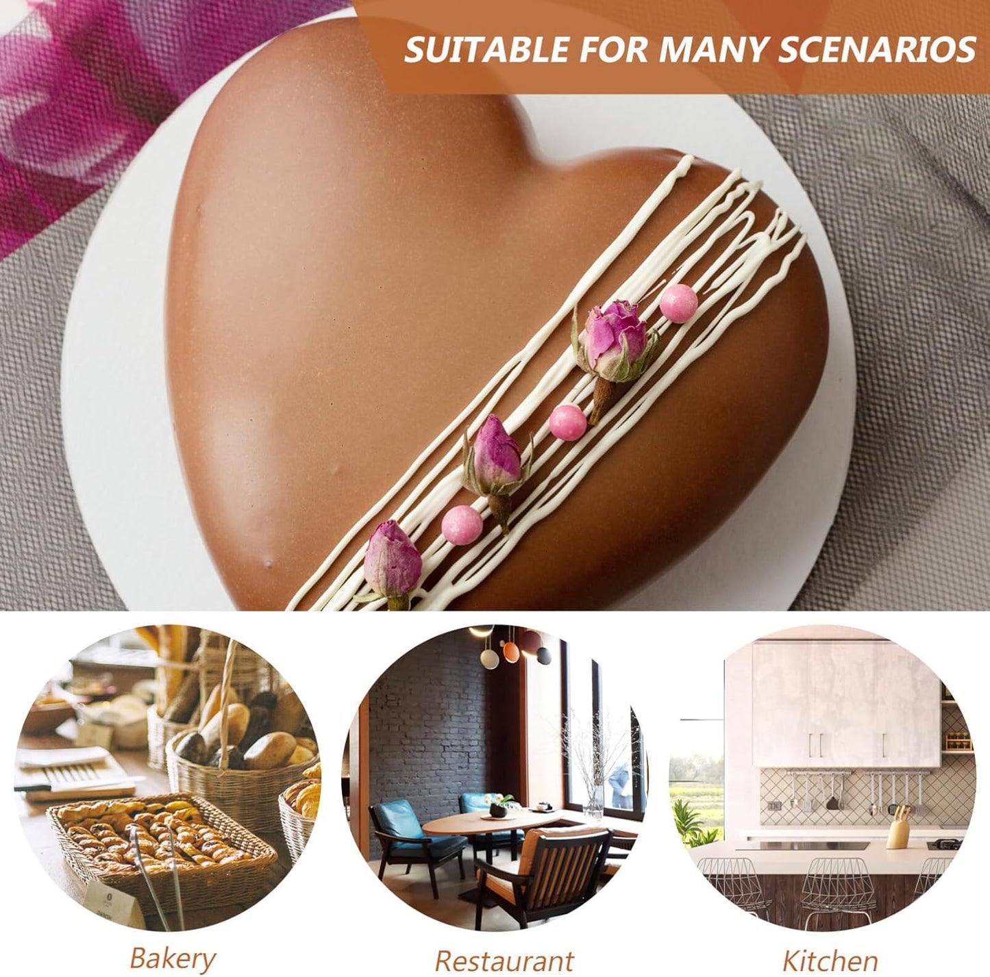 Nonstick 10-Inch Heart Shaped Cake Pan with Removable Bottom - DIY Baking Mold Tool for Heart Shape Cakes by Zerodeko