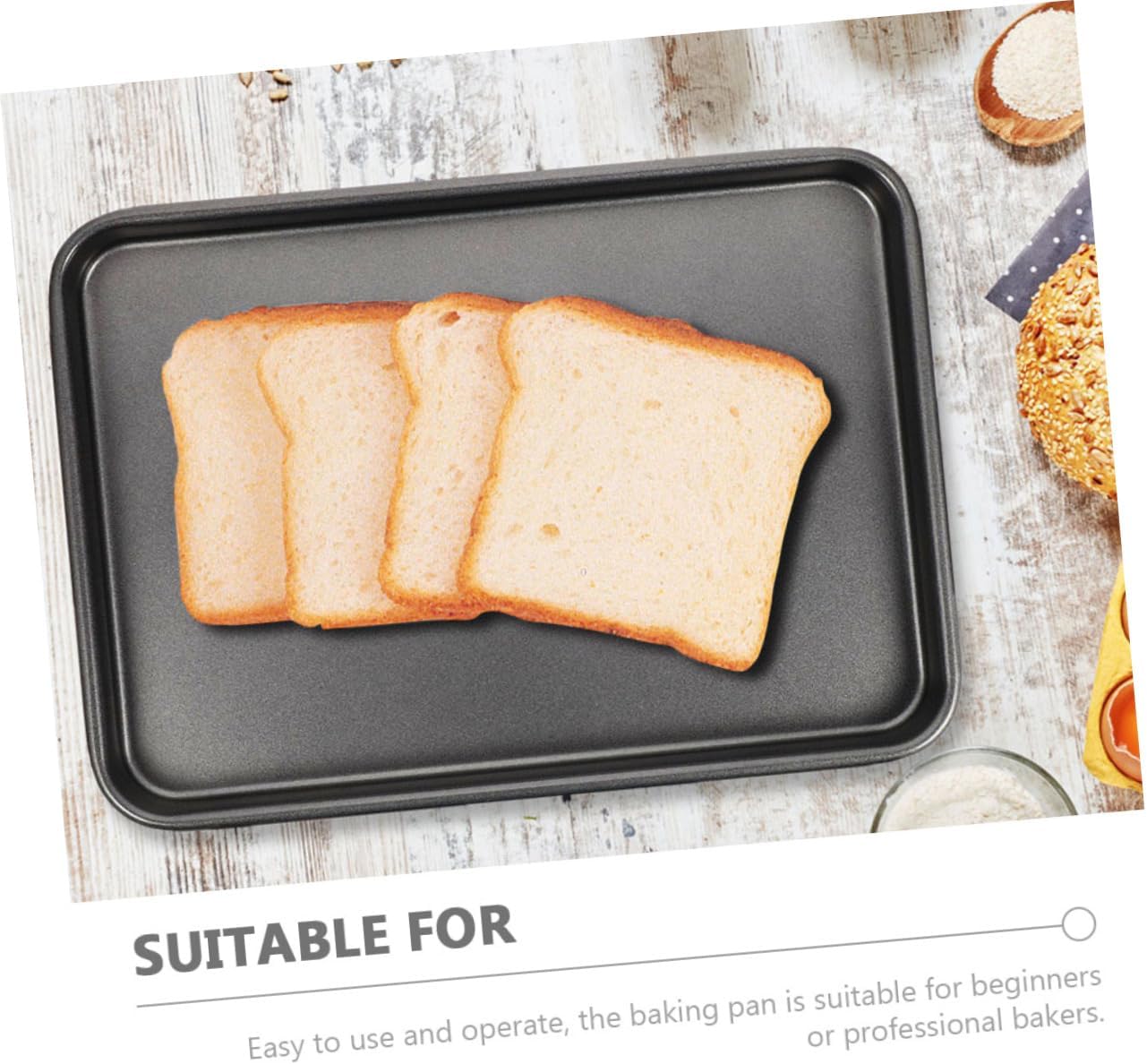 Nonstick Carbon Steel Baking Set: 2 Cookie Sheets, Bread Loaf Pans, Mini Baking Pans, and Skillet