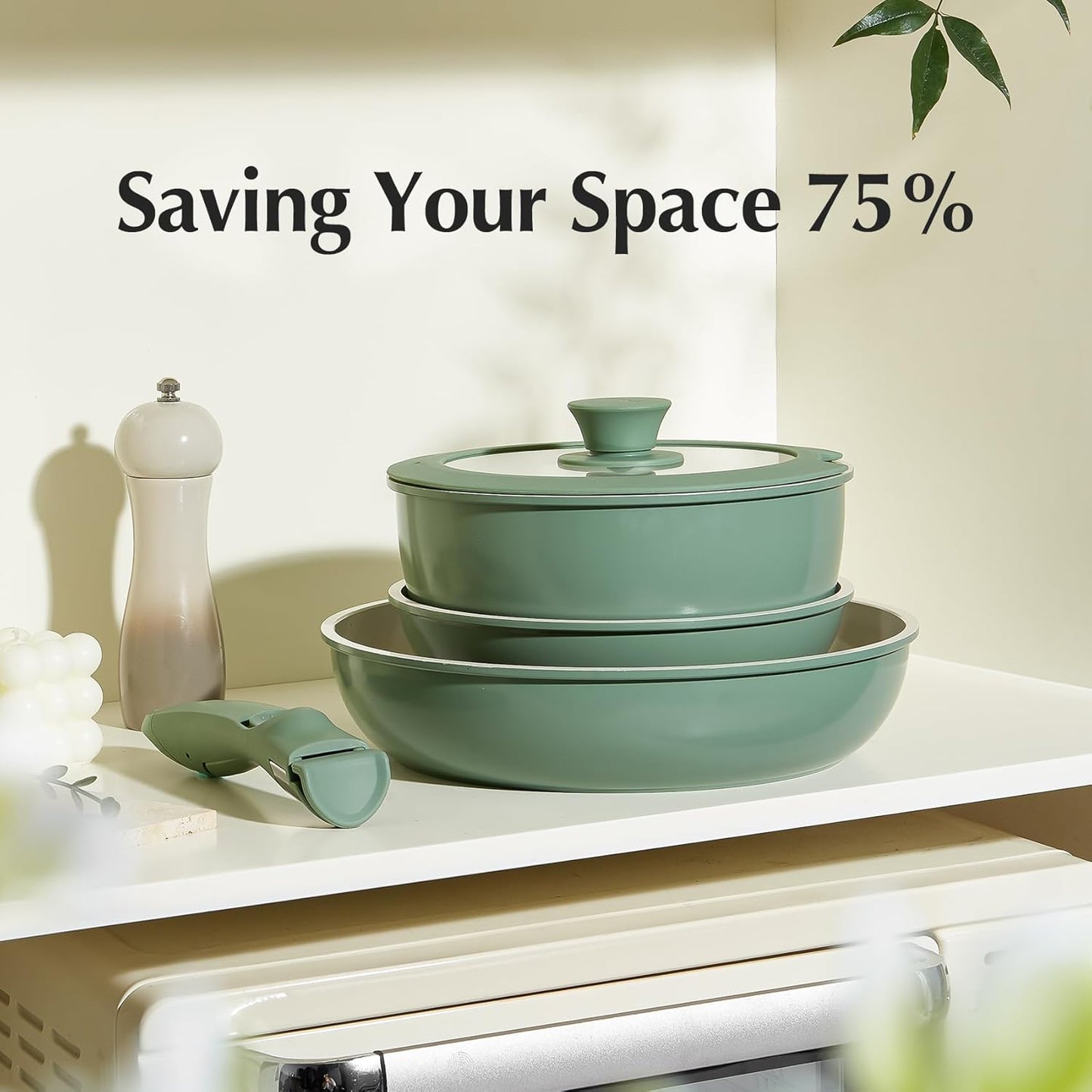 Nonstick Ceramic Pots and Pans Set - Non Toxic, PFAS PFOA & PTFE Free - Redchef Cookware for RV and Kitchen