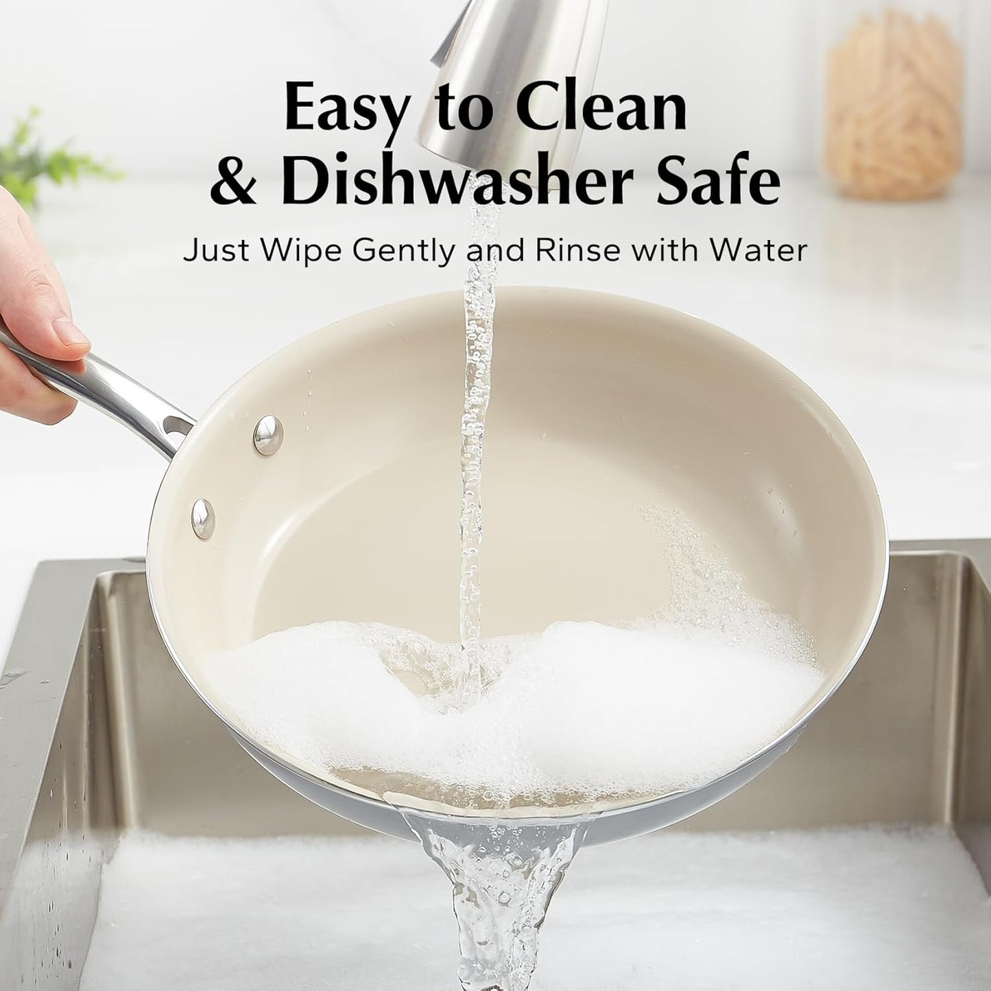 Nonstick Ceramic Pots and Pans Set - Non Toxic, PFAS PFOA & PTFE Free - Redchef Cookware for RV and Kitchen