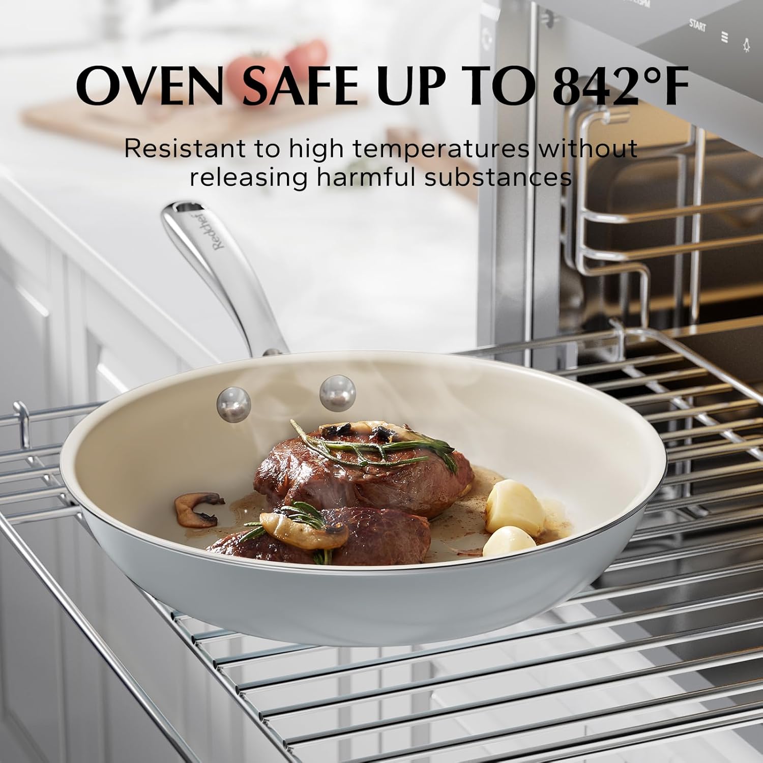 Nonstick Ceramic Pots and Pans Set - Non Toxic, PFAS PFOA & PTFE Free - Redchef Cookware for RV and Kitchen