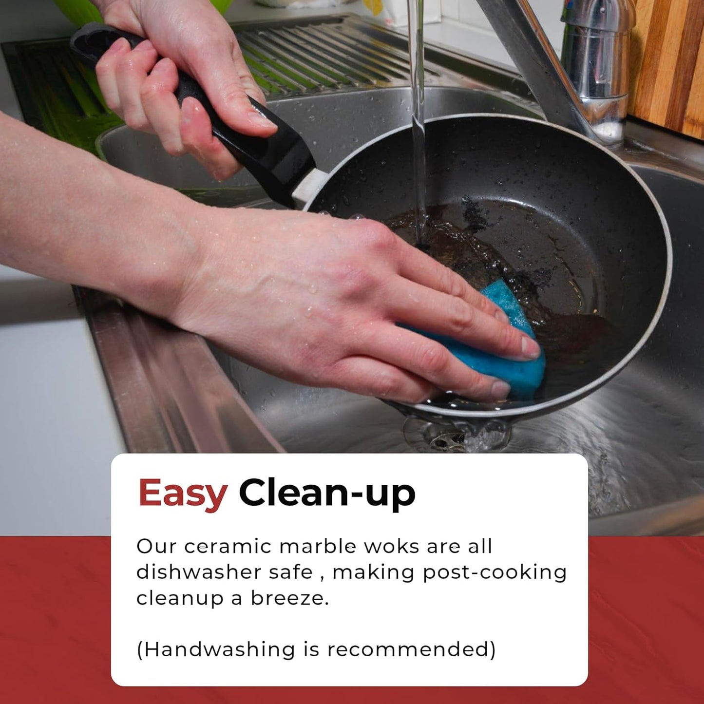 Nonstick Ceramic Wok and Frying Pan Set - Premium 9-Layered Cookware for Saute and Stir-Fry - Induction Ready 8-Inch