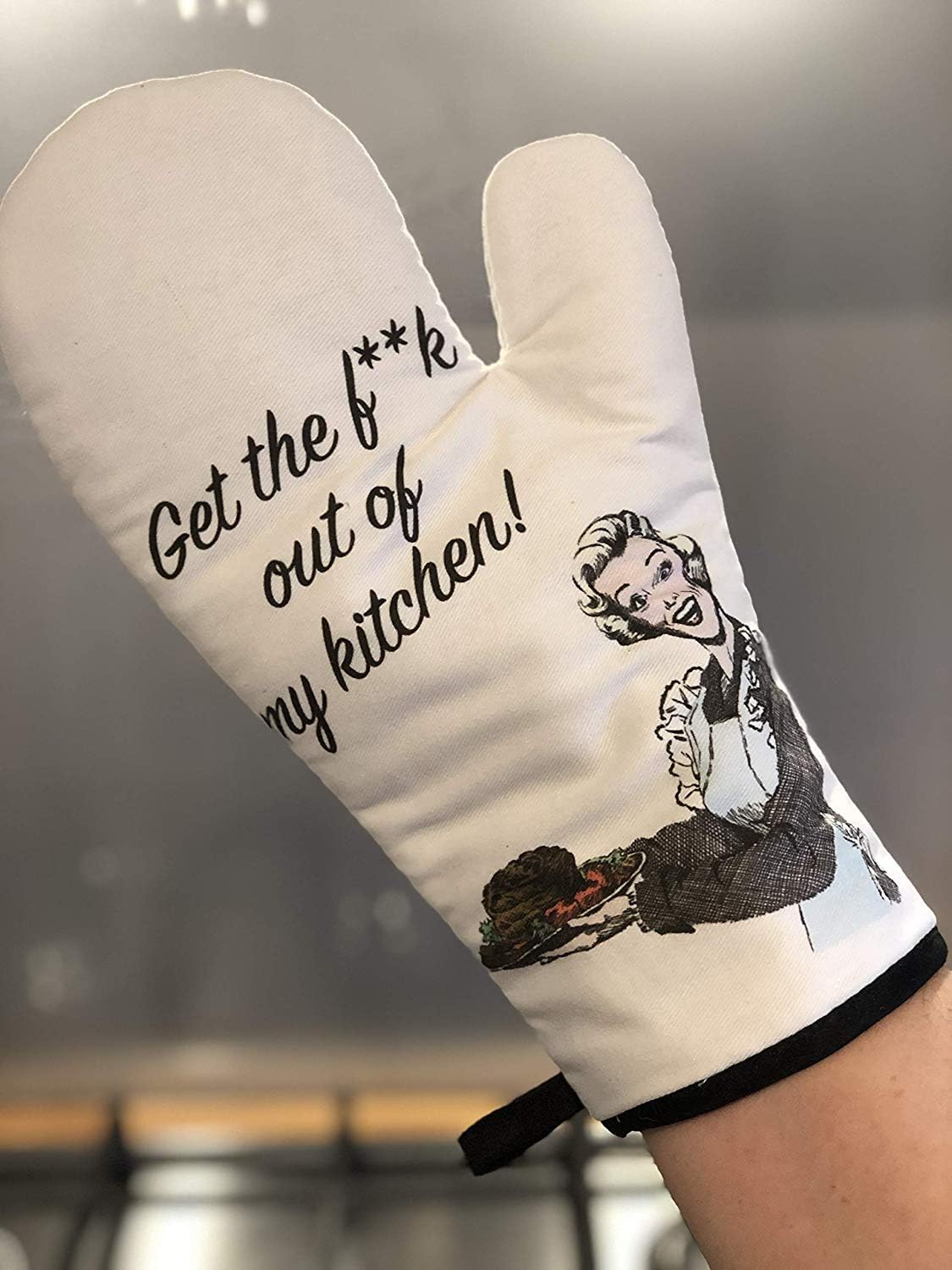 Novelty Brunch Club Oven Mitt - Funny Heat Resistant Kitchen Glove for Cooking Grilling BBQ - Ideal Gift for Cooking Enthusiasts