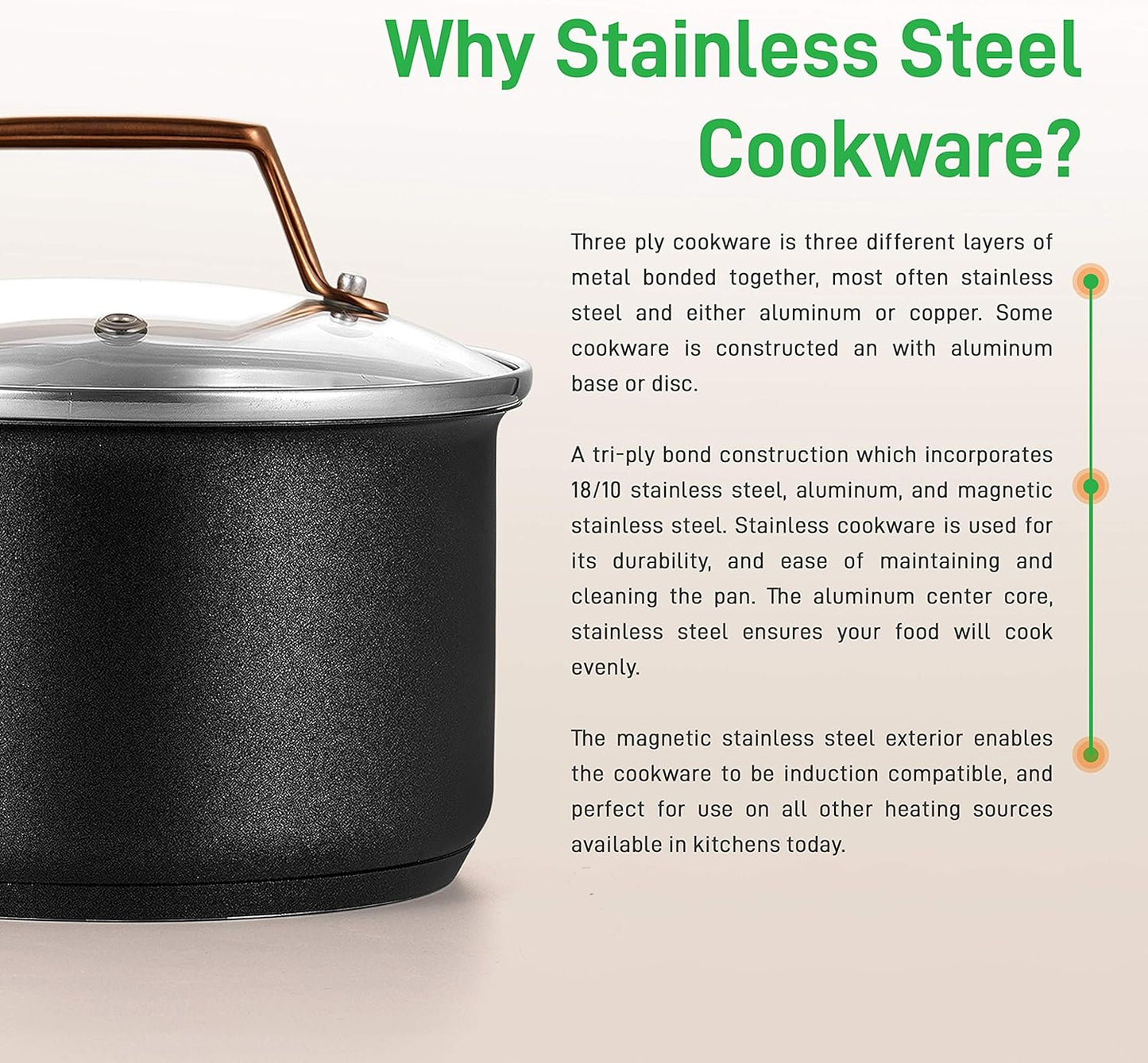 NutriChef 11-Piece Kitchen Set with Modern Non-Stick Cookware and Stylish Golden Handles