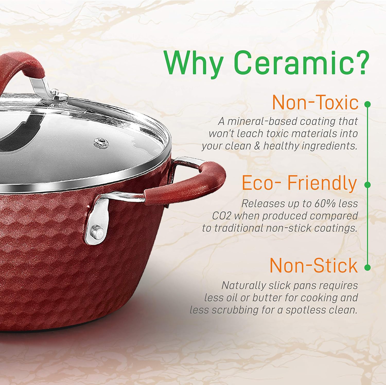 NutriChef 11-Piece Non-Stick Kitchenware Set with Diamond Pattern, Cool-Touch Handles in Gray and Red