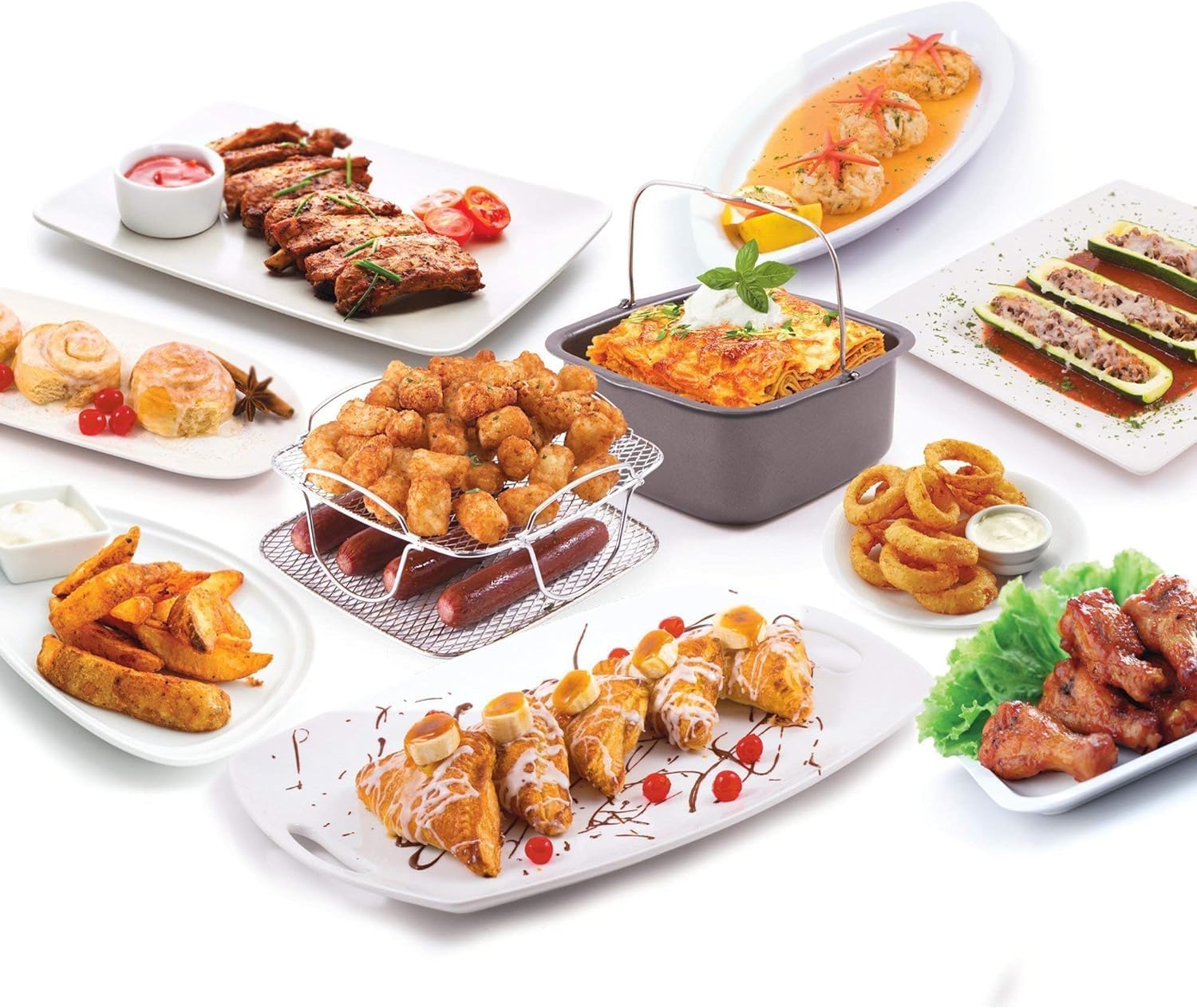 Nuwave 2pc Brio Air Fryer Accessory Set - Reversible Rack & Baking Pan - Fits 3QT Brio Air Fryers & Above